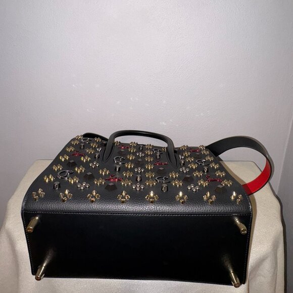 Authentic NWT Christian Louboutin Paloma Medium Top Handle Bag Black & Red - Picture 7 of 12